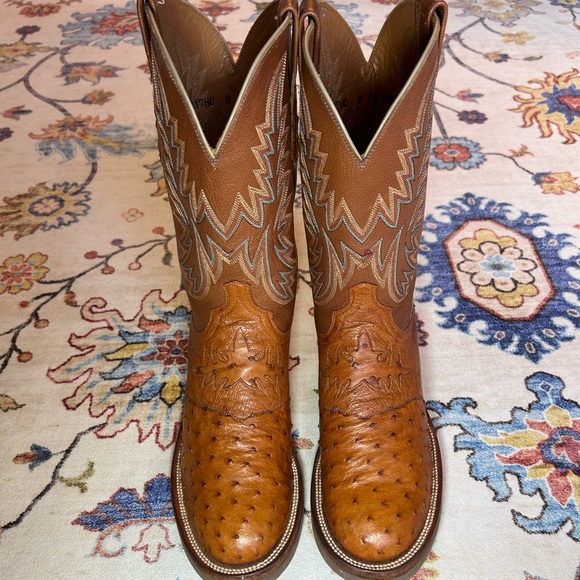 Lucchese 2000 Ostrich Leather Boots T4117HD 8 2E 65371 - Picture 2 of 6